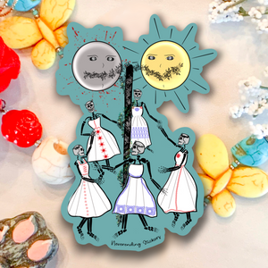 Neverending Stickers - MidSommar - Dancing Skeletons - Vinyl Sticker Or Magnet - 3.25x3in