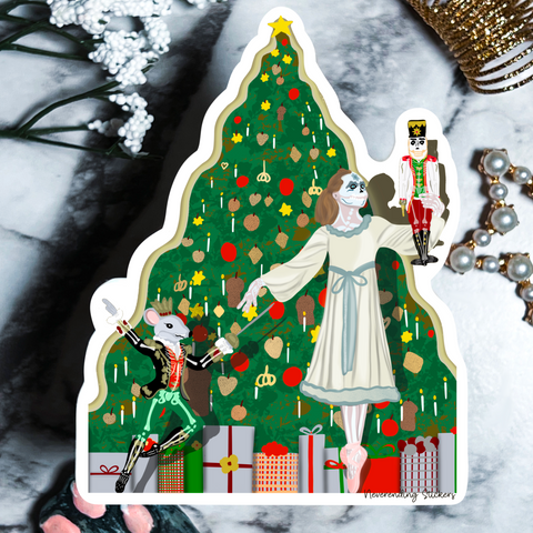 Neverending Stickers - Nutcracker Ballet  - Vinyl Sticker Or Magnet 2.8x3.8 - Day of the Dead - Dia De Los Muertos