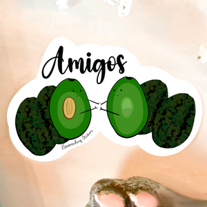 Neverending Stickers - Cute Avocado Friends - Amigos 3x2in- Vinyl Sticker Or Magnet