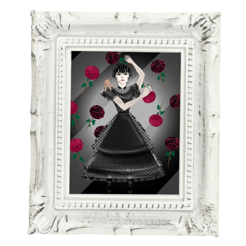 Neverending Stickers - Framed Mini Print - Dancing Wednesday - 4x3.5 in Frame -