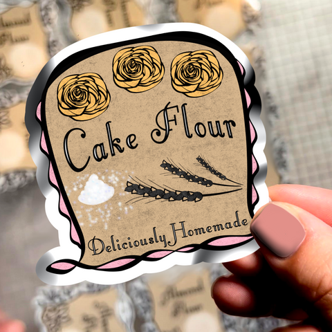 Neverending Stickers - Apothecary Labels - Cake Flour - For Storage Containers