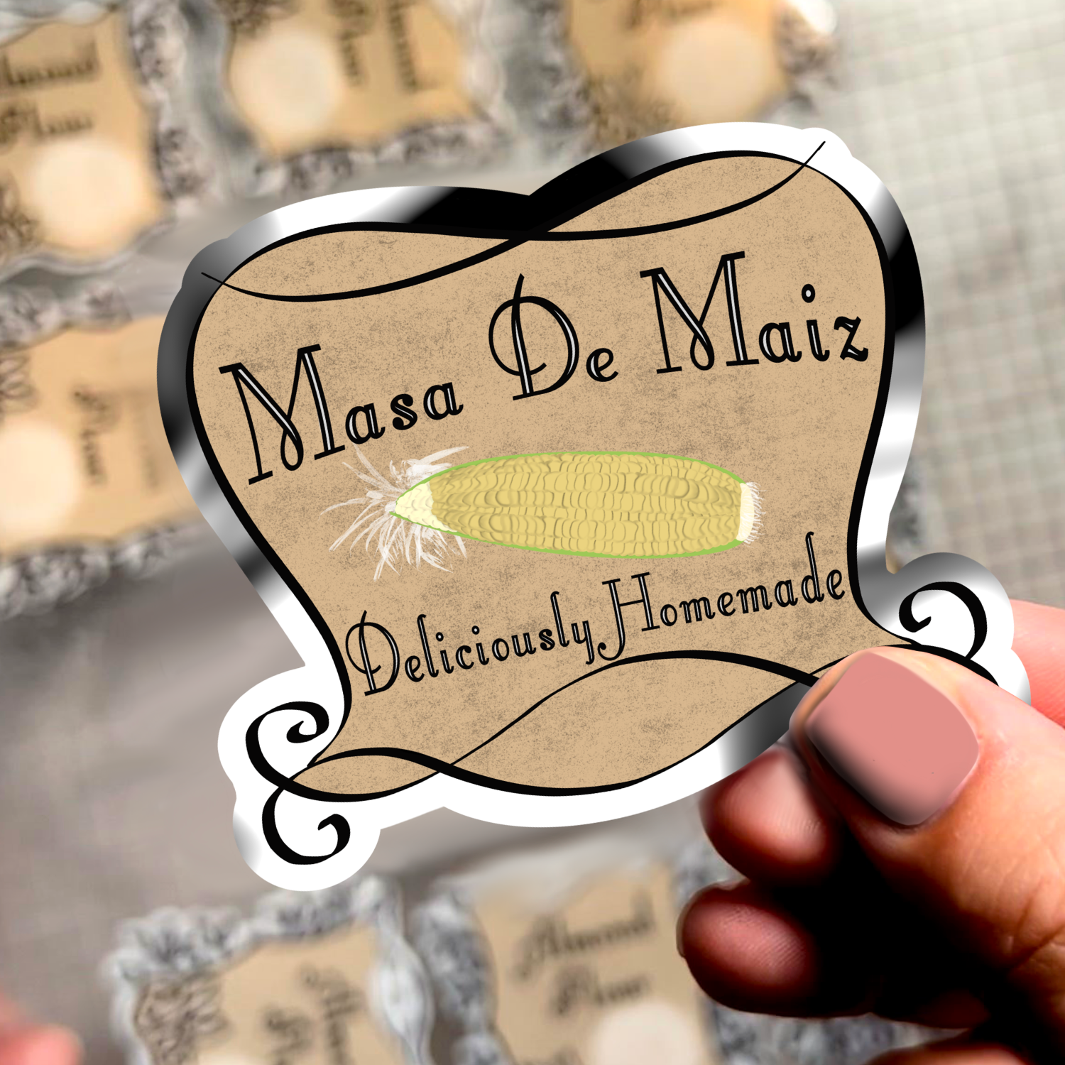 Neverending Stickers - Apothecary Labels - Masa De Maiz  - For Storage Containers