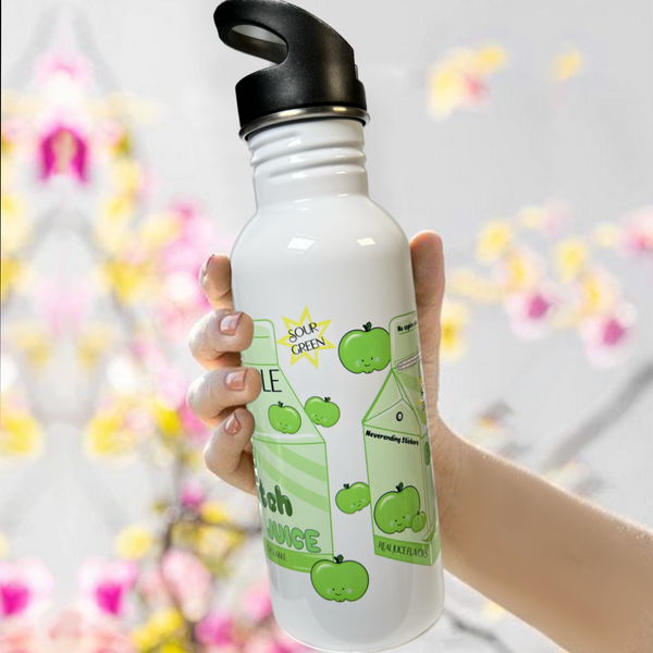 Neverending Stickers - 20oz Water Bottle - Green Sour Apple - Dumb Bitch Juice - Kawaii