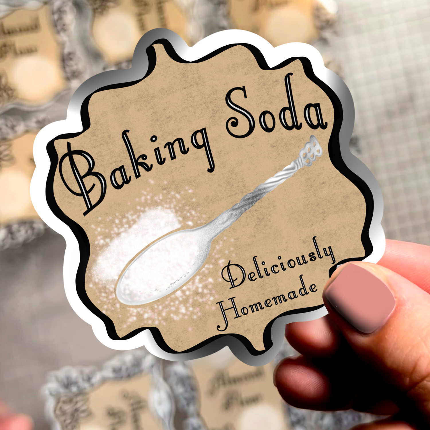 Neverending Stickers - Apothecary Labels - Baking Soda - For Storage Container