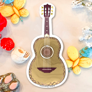 Neverending Stickers - Mariachi Instrument - Guitarron - Vinyl Sticker Or Magnet -3.75x1.6in