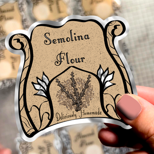 Neverending Stickers - Apothecary Labels - Semolina Flour - For Storage Containers