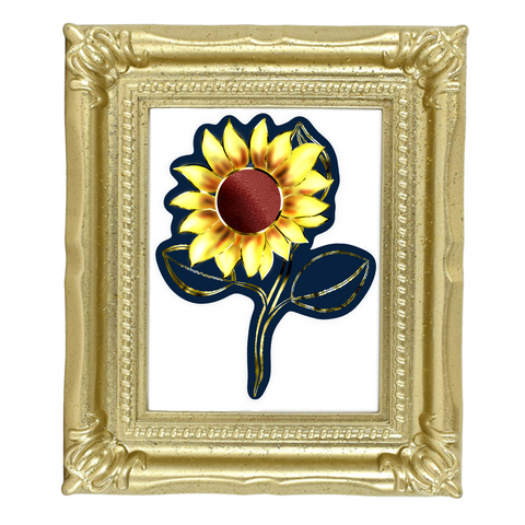 Neverending Stickers - Gold Framed Mini Print - Sunflower - 4x3.5 in Frame -