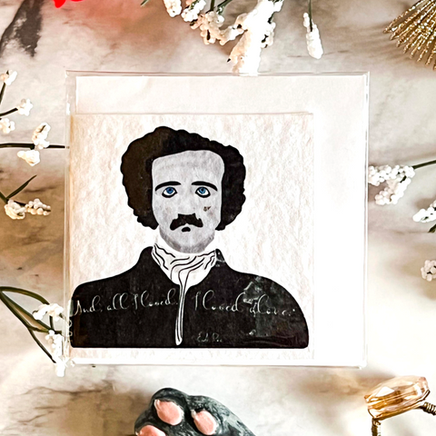Neverending Stickers - Mini Greeting Card - Wildflower Seeded - 3x3 - Edgar Allen Poe “All I loved, I Loved Alone”