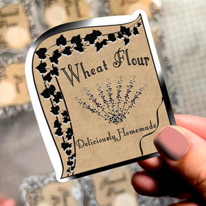 Neverending Stickers - Apothecary Labels - Wheat Flour - For Storage Containers
