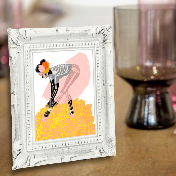 Neverending Stickers - Framed Mini Print - Dia De Los Muertos - Ballerina - 4x3.5 in Frame -