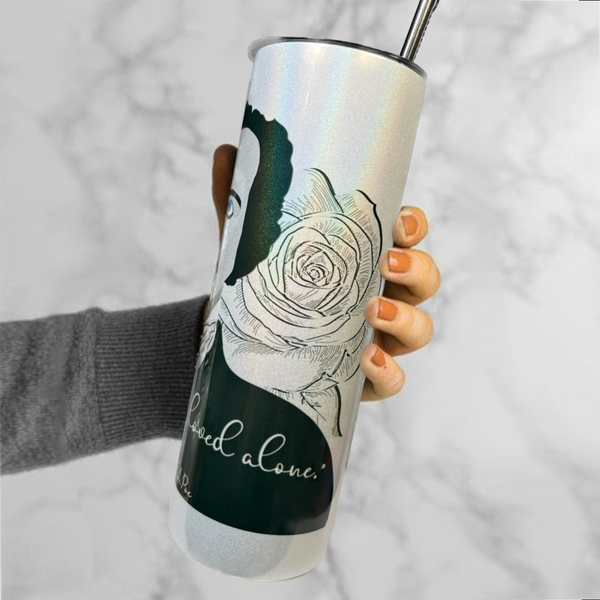Neverending Stickers - 20oz Tumbler - Edgar Allan Poe “All I Loved, I Loved Alone” - Iridescent Sparkle