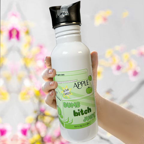 Neverending Stickers - 20oz Water Bottle - Green Sour Apple - Dumb Bitch Juice - Kawaii