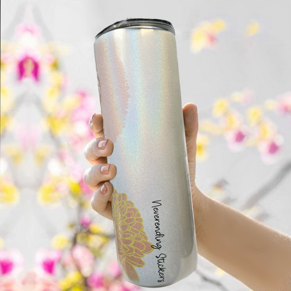 Neverending Stickers - 20oz Tumbler - Ballerina - Day Of The Dead - Dia De Los Muertos - Iridescent Sparkle