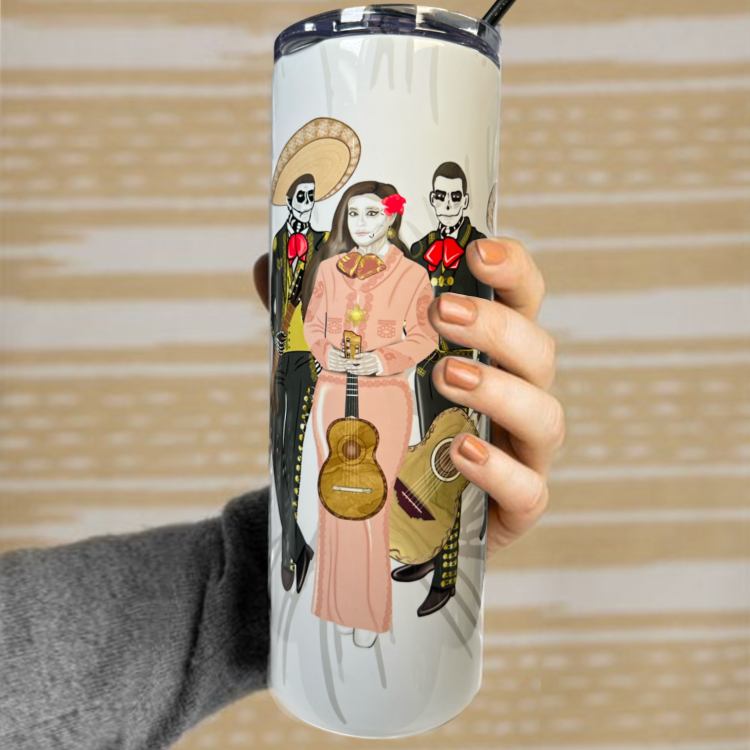 Neverending Stickers - 20oz Tumbler- Mariachi - Day of the Dead - Dia De Los Muertos