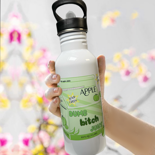 Neverending Stickers - 20oz Water Bottle - Green Sour Apple - Dumb Bitch Juice - Kawaii