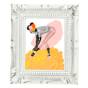 Neverending Stickers - Framed Mini Print - Dia De Los Muertos - Ballerina - 4x3.5 in Frame -
