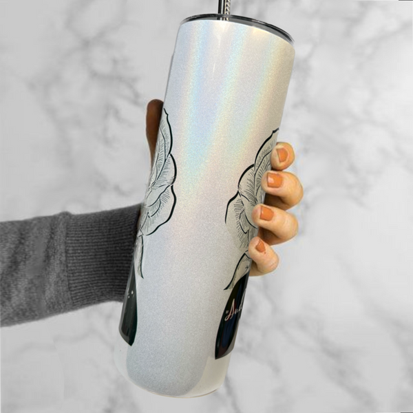 Neverending Stickers - 20oz Tumbler - Edgar Allan Poe “All I Loved, I Loved Alone” - Iridescent Sparkle