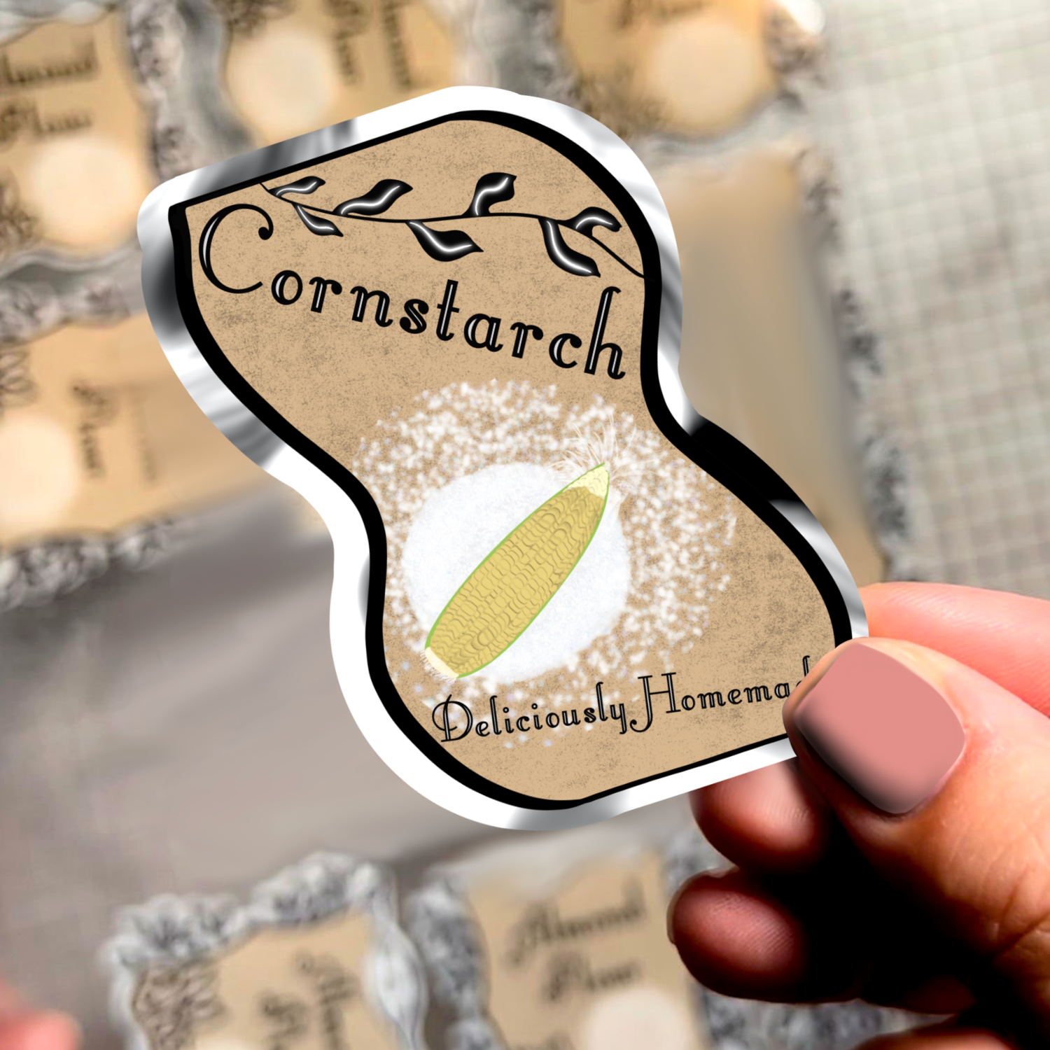 Neverending Stickers - Apothecary Labels - Cornstarch - For Storage Co