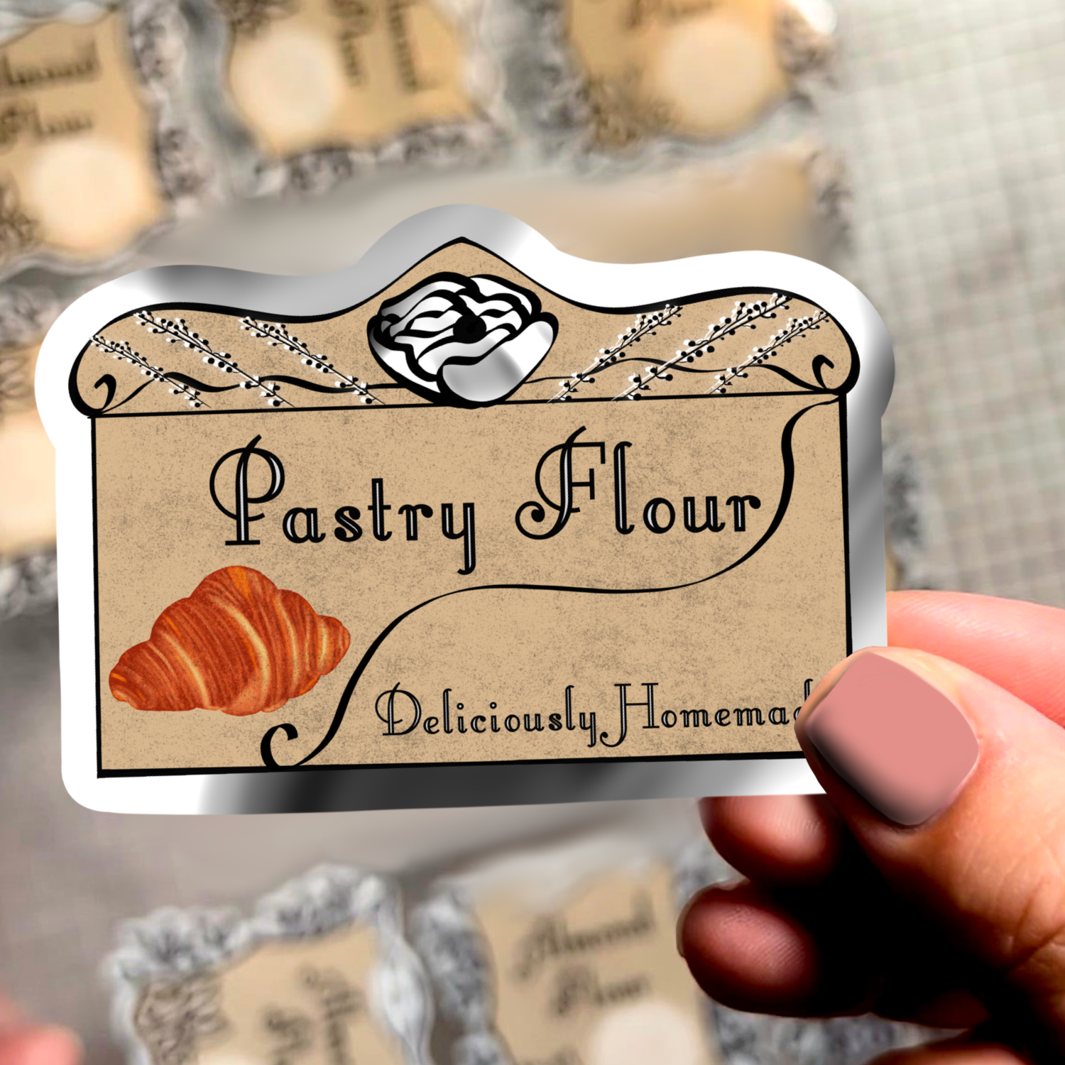Neverending Stickers - Apothecary Labels - Pastry Flour - For Storage Containers