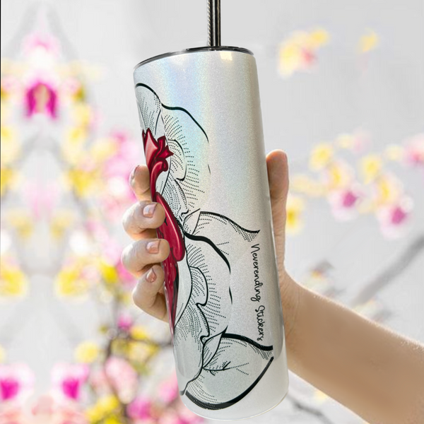 Neverending Stickers - 20oz Tumbler - Anatomical Heart - Iridescent Sparkle